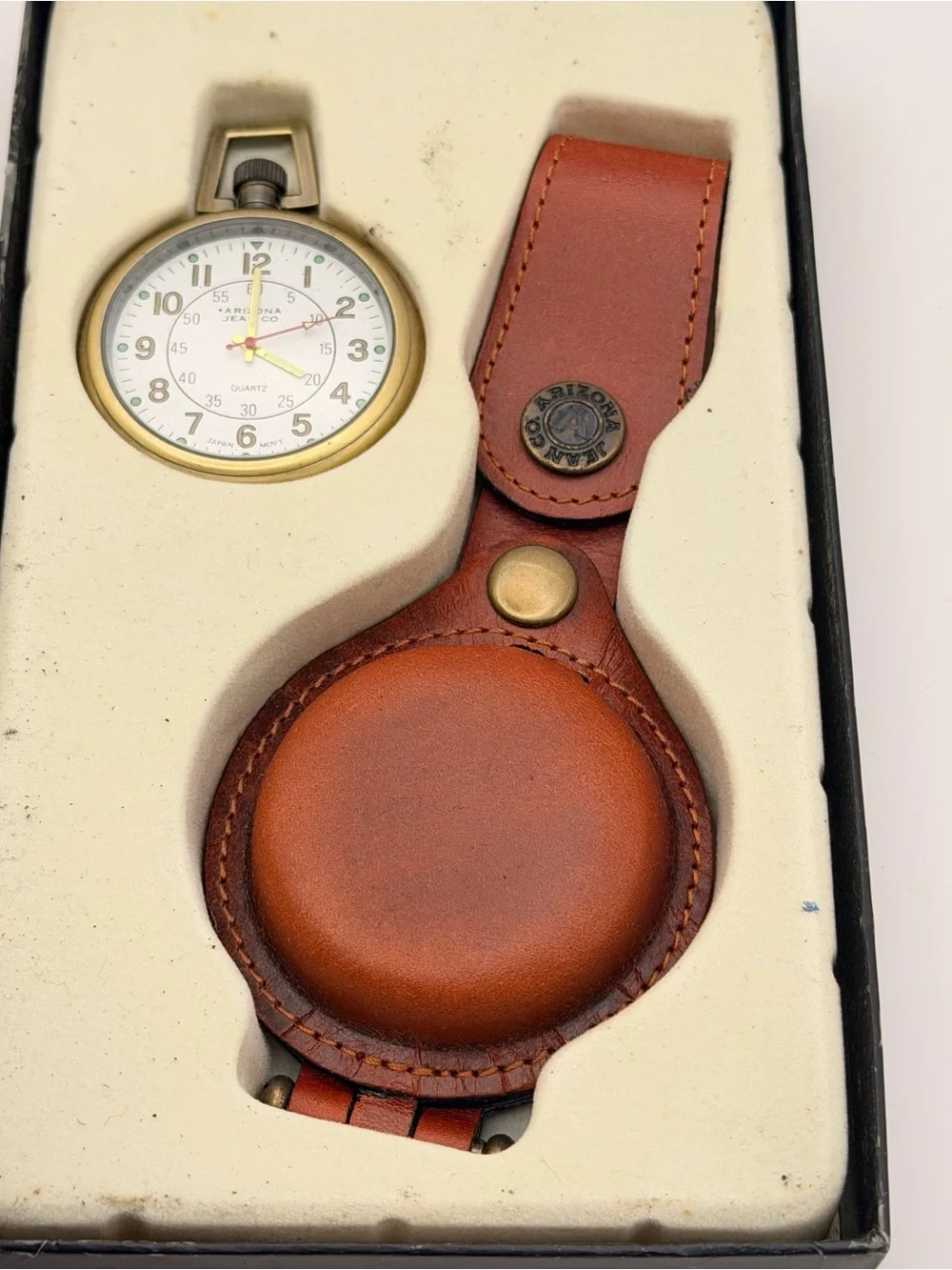 The Arizona Jean Pocket Watch, Leather cover, full set, Box